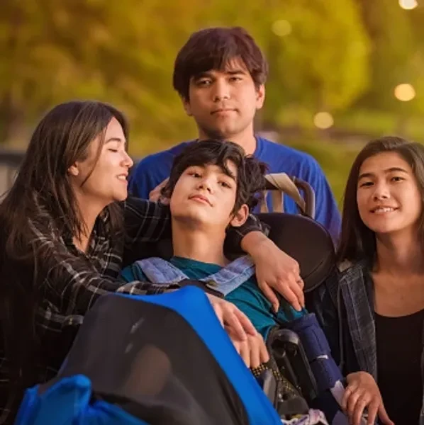 Family caring for accident-injured son